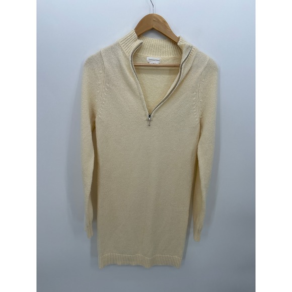 Lovers and Friends Dresses & Skirts - Lovers‎ and Friends Cream Wool Blend Quarter Zip Sweater Dress Womens Small Mock